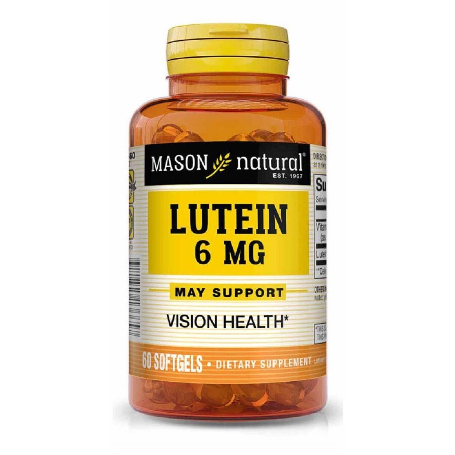 Лютеїн 6мг, Lutein, Mason Natural, 60 гелевих капсул: ціни та характеристики