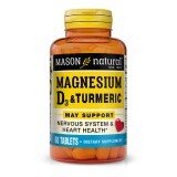 Магний с Витамин D3 и куркумой, Magnesium & Vitamin D3 With Turmeric, Mason Natural, 60 таблеток