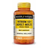 Мультивітаміни для дорослих 50+, без заліза, Vitrum 50+ Adult-Multi Iron Free, Mason Natural, 180 таблеток