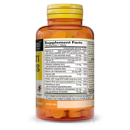 Мультивітаміни із залізом на кожен день, Daily Multiple Vitamins With Iron, Mason Natural, 100 таблеток: ціни та характеристики