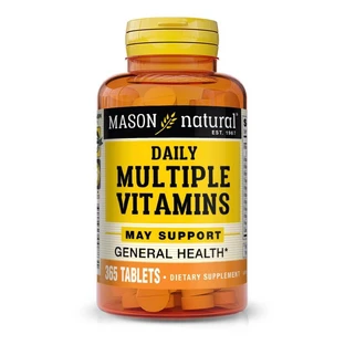 Мультивитамины на каждый день, Daily Multiple Vitamins, Mason Natural, 365 таблеток