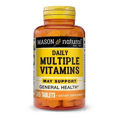 Мультивитамины на каждый день, Daily Multiple Vitamins, Mason Natural, 365 таблеток