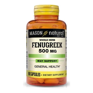Пажитник 500мг, Fenugreek, Mason Natural, 90 капсул