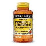 Пробіотики 2 млд КУО, смак полуниці, Probiotic Acidophilus With Bifidus, Mason Natural, 100 жувальних таблеток
