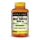 Розторопша 500мг, Milk Thistle, Mason Natural, 60 капсул