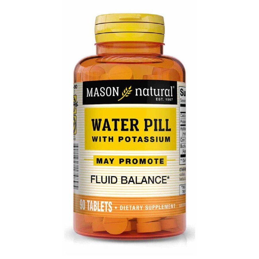 Сечогінні пігулки з калієм, Water Pill With Potassium, Mason Natural, 90 пігулок: ціни та характеристики