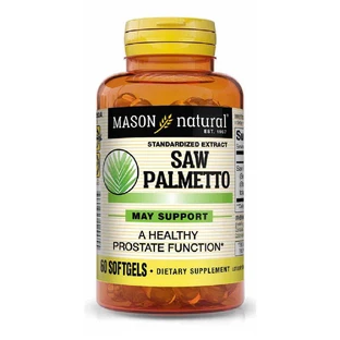 Со Пальметто экстракт, Здоровье Простаты, Saw Palmetto, Mason Natural, 60 гелевых капсул