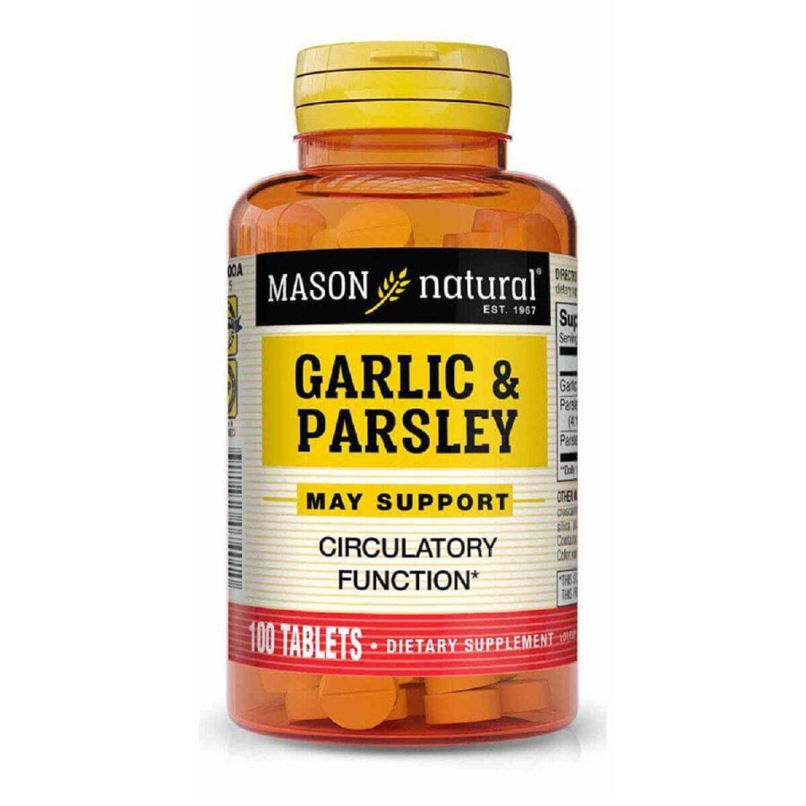 Часник та петрушка, Garlic & Parsley, Mason Natural, 100 таблеток: ціни та характеристики