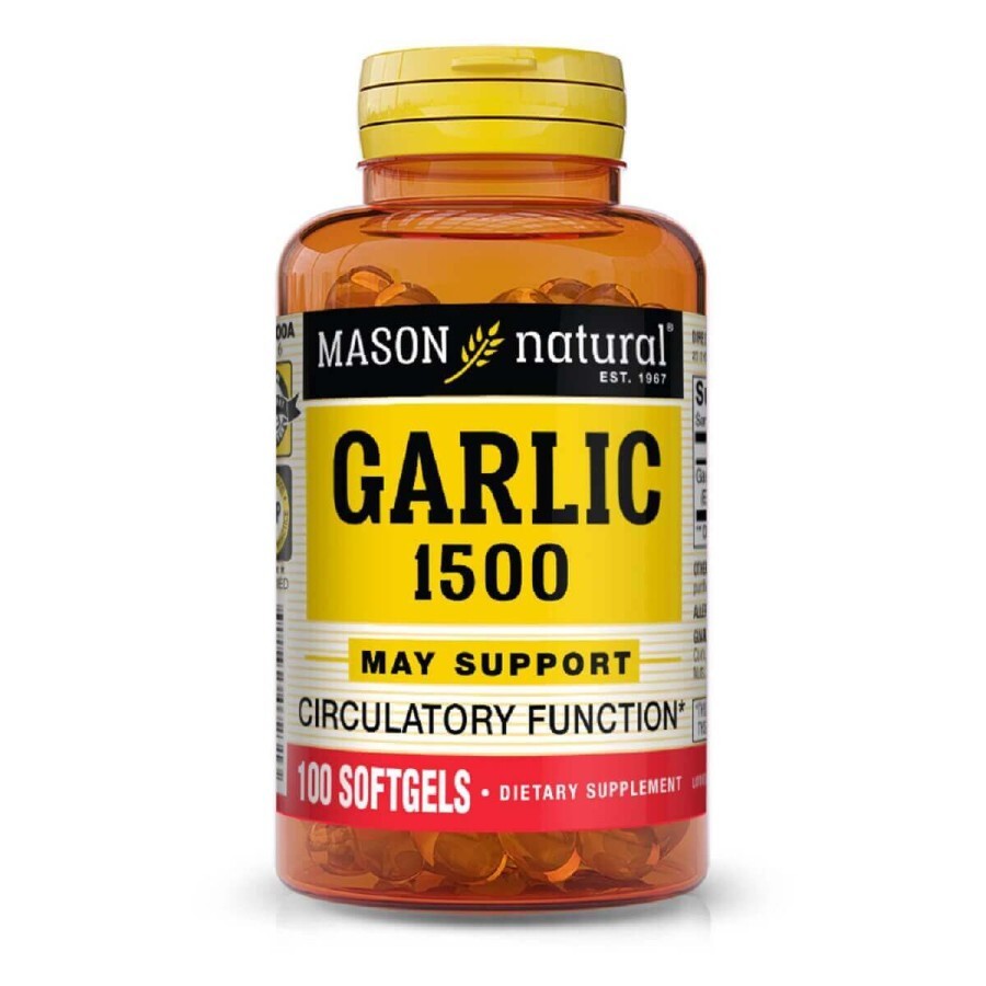 Чесночное масло, Garlic Oil, Mason Natural, 100 гелевых капсул: цены и характеристики