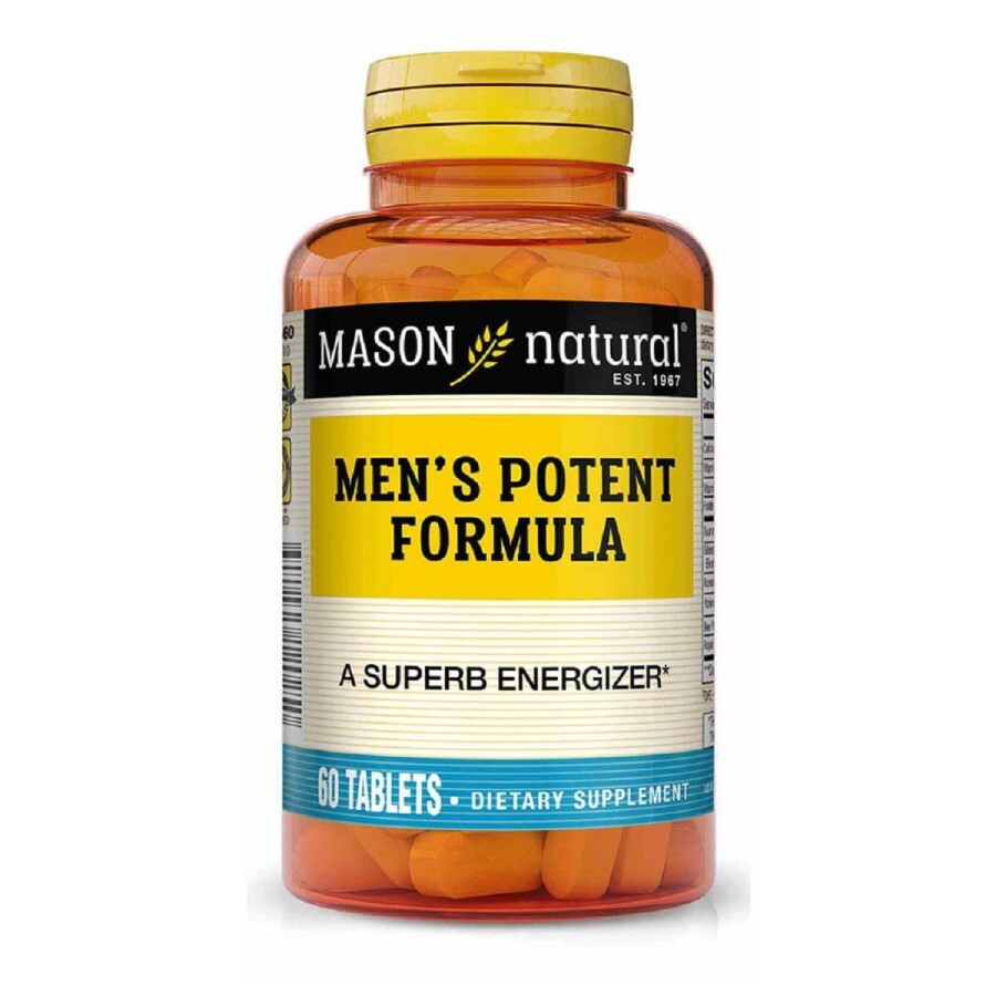 Чоловіча формула потенції, Men's Potent Formula, Mason Natural, 60 таблеток: ціни та характеристики