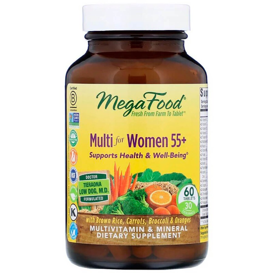 Мультивітаміни для жінок 55+, Multi for Women 55+, MegaFood, 60 таблеток: ціни та характеристики