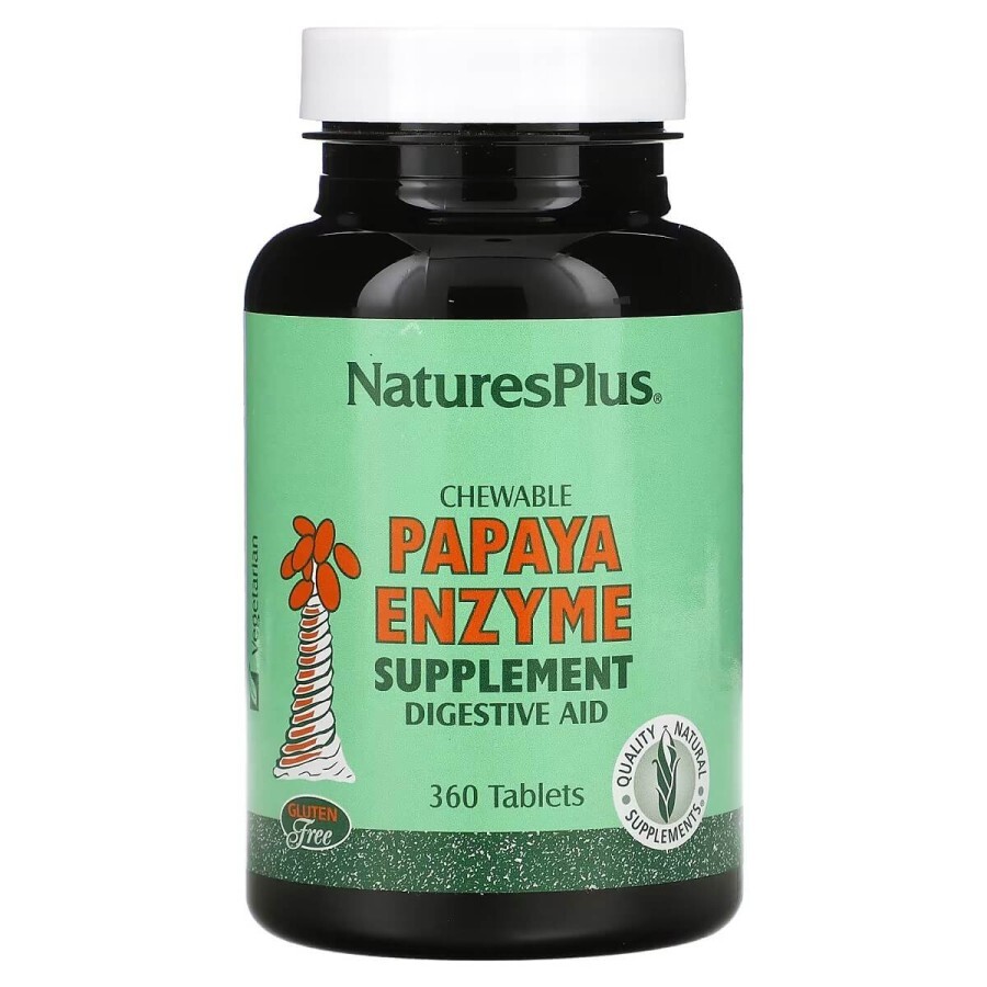 Ферменты Папайи, Chewable Papaya Enzyme Supplement, Natures Plus, 360 жевательных таблеток: цены и характеристики
