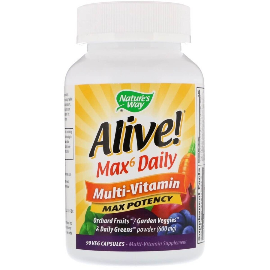Мультивітаміни Max6, Alive! Max6 Daily, Multi-Vitamin, Nature's Way 90 капсул: ціни та характеристики