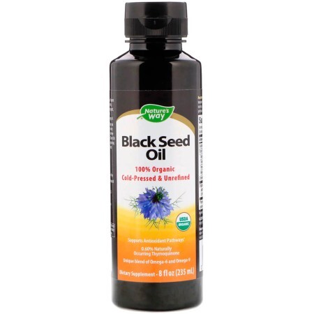 Органічне масло насіння чорного кмину, Nature's Way, Black Seed Oil, 235 мл