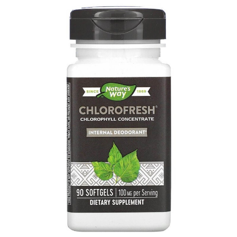 Хлорофіл концентрат, Chlorophyll Concentrate, Nature's Way, 90 гелевих капсул: ціни та характеристики