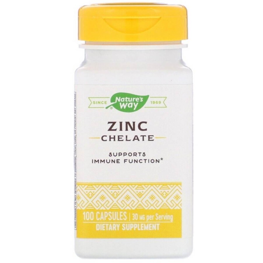 Цинк Хелат, Zinc Chelate, Nature's Way, 30 мг, 100 капсул: ціни та характеристики