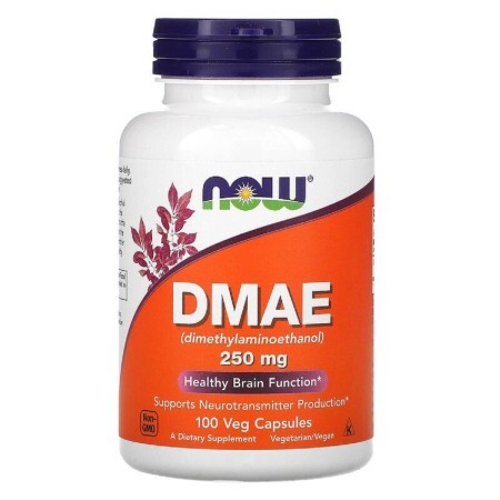 DMAE (диметиламиноэтанол) 250мг, Now Foods, 100 вегетарианских капсул