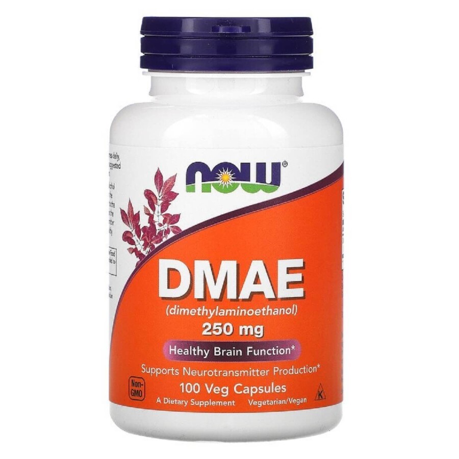 DMAE (диметиламиноэтанол) 250мг, Now Foods, 100 вегетарианских капсул: цены и характеристики