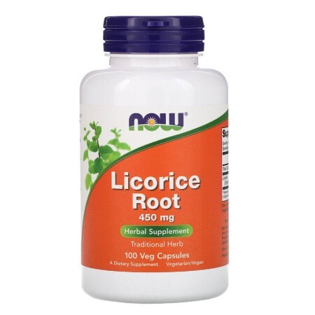 Корінь Лакриці (Солодки), Licorice Root, 450 Мг, Now Foods, 100 Капсул