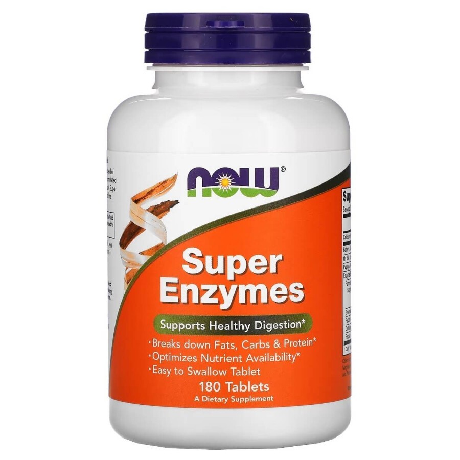 Супер Энзимы, Super Enzymes, Now Foods, 180 таблеток: цены и характеристики