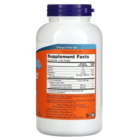 Ультра Омега 3 і Вітамін D Now Foods Ultra Omega 3-D, 180 гелевих капсул: ціни та характеристики