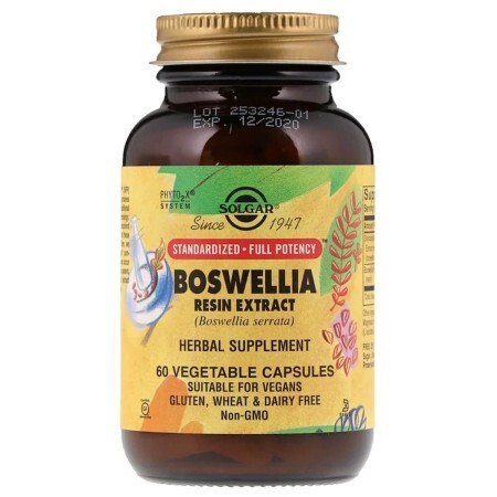 Босвелия Экстракт, Boswellia Resin Extract, Solgar, 60 вегетарианских капсул