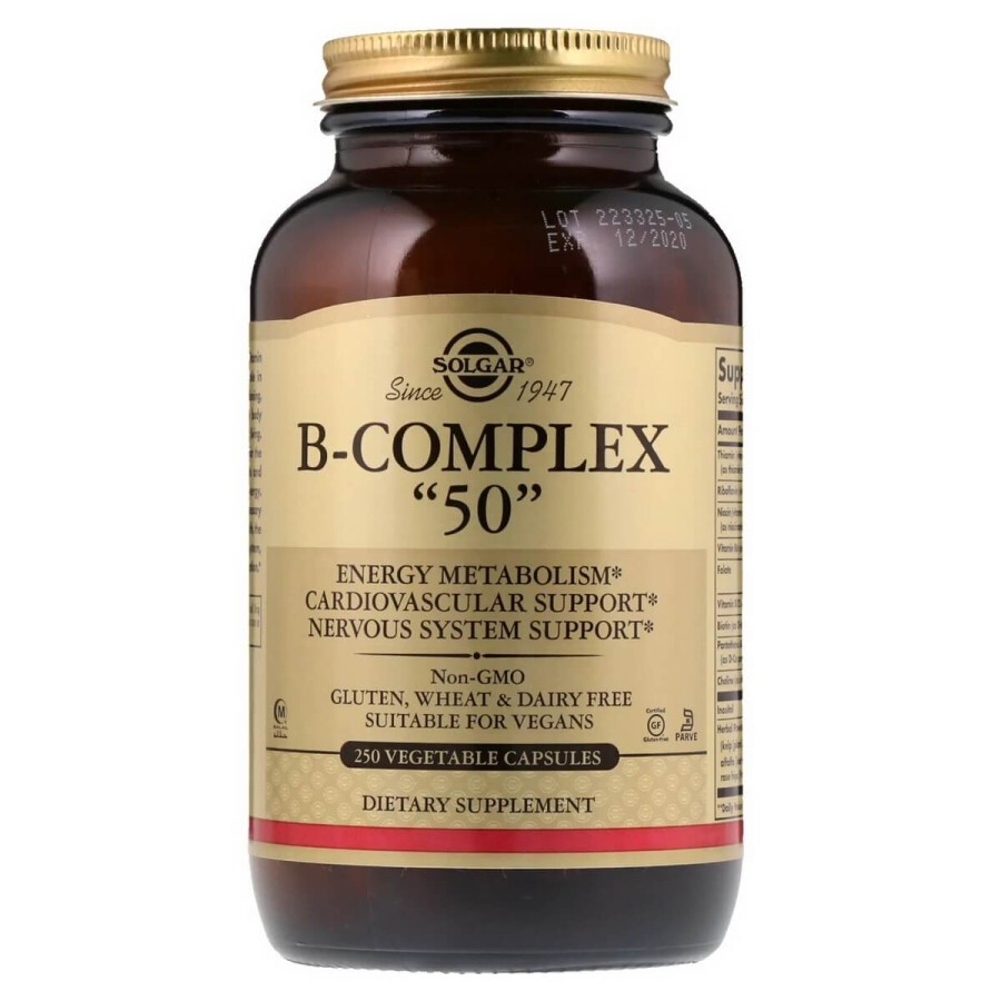 Вітамінний B-Комплекс, B-Complex "50", Solgar, 250 Капсул: ціни та характеристики