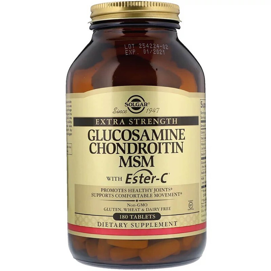 Глюкозамін Хондроітин МСМ с Ester-C, Solgar, 180 таблеток: ціни та характеристики