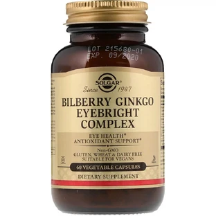 Комплекс для Очей, Bilberry Ginkgo Eyebright Complex, Solgar, 60 капсул