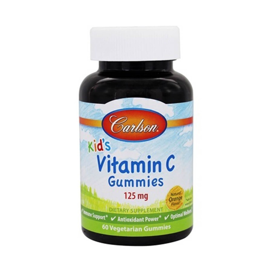 Витамин С для Детей со Вкусом Апельсина 125мг, Carlson, 60 жевательных конфет: цены и характеристики