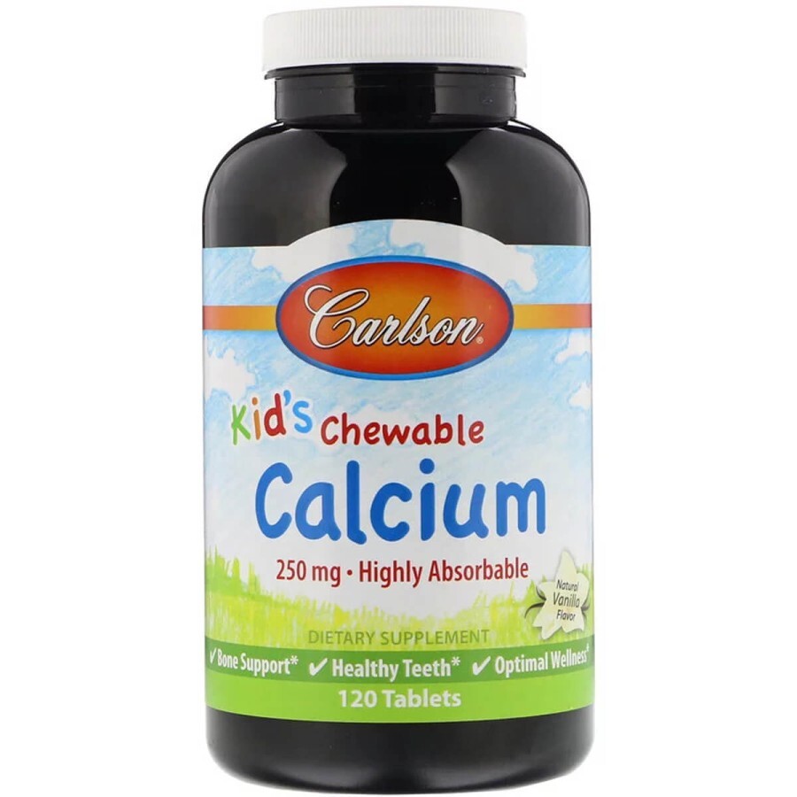 Жевательный Кальций для Детей, фруктовый вкус, Kid's Chewable Calcium, Carlson, 120 таблеток: цены и характеристики