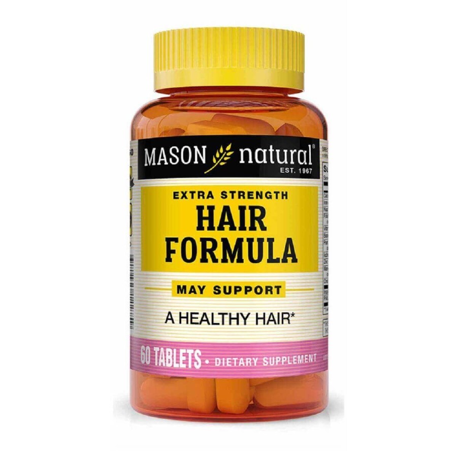Формула для підвищеної міцності волосся, Extra Strength Hair Formula, Mason Natural, 60 таблеток: ціни та характеристики
