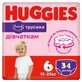 Трусики-підгузки Huggies для дівчаток 6 15-25 кг, 34 шт