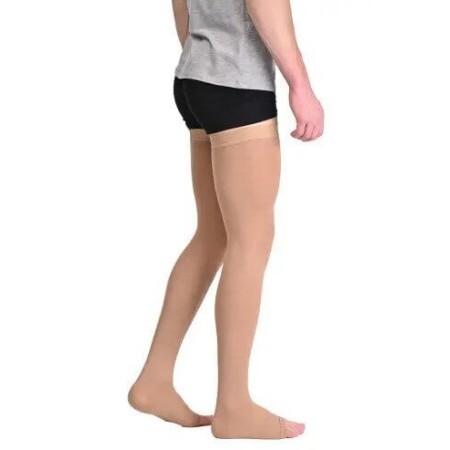 Чулки мужские Soloventex Comfort с открытым носком 2 класс компрессии, размер XL, бежевый