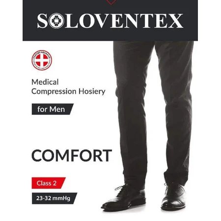 Панчохи чоловічі Soloventex Comfort з відкритим носком 2 клас компресії, розмір XL, бежевий: ціни та характеристики