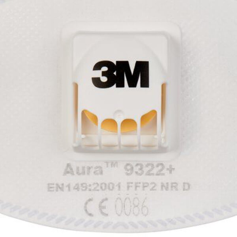Защитная маска для лица 3M Aura 9322+ защита уровня FFP2 с клапаном 1 шт: цены и характеристики