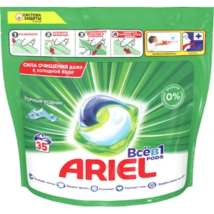 Капсулы для стирки Ariel Pods Все-в-1 Горный родник 35 шт.