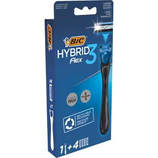 Бритва Bic Flex 3 Hybrid із 4 змінними картриджами