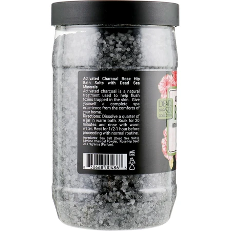 Сіль для ванн Dead Sea Collection з активованим вугіллям та екстрактом шипшини 800 г: ціни та характеристики