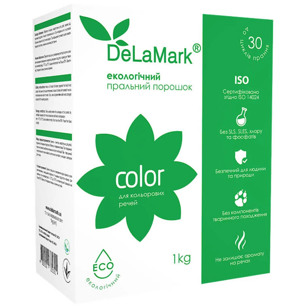Стиральный порошок DeLaMark Color экологичный 1 кг: цены и характеристики