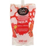 Рідке мило Dolce Vero Strawberry Milk з молочними протеїнами дой-пак 500 мл
