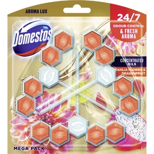 Туалетний блок Domestos Aroma Lux Dahlia Flower Dragon Fruit 55 г х 3 шт.