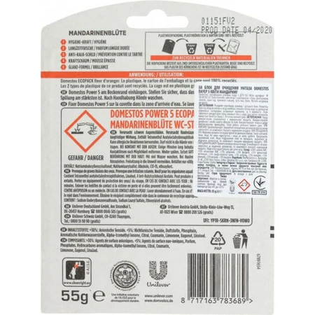 Туалетний блок Domestos Power 5 Квіти мандарину 55 г: ціни та характеристики