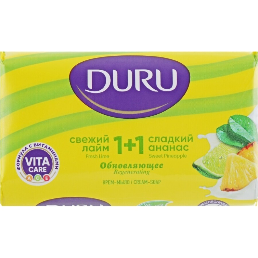 Твердое мыло Duru Свежий лайм и сладкий ананас 80 г: цены и характеристики