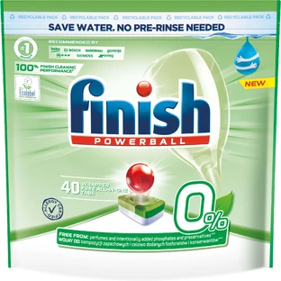 Таблетки для посудомоечных машин Finish Power All in One 0% 40 шт.