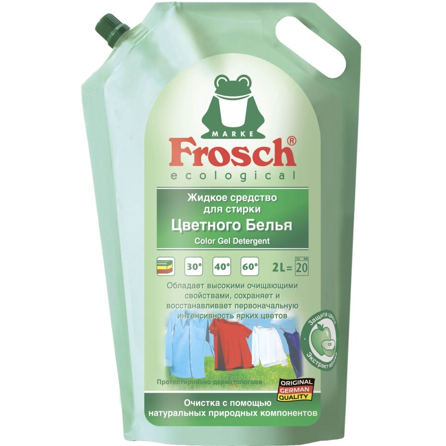 Гель для прання Frosch для кольорових тканин 2 л: ціни та характеристики