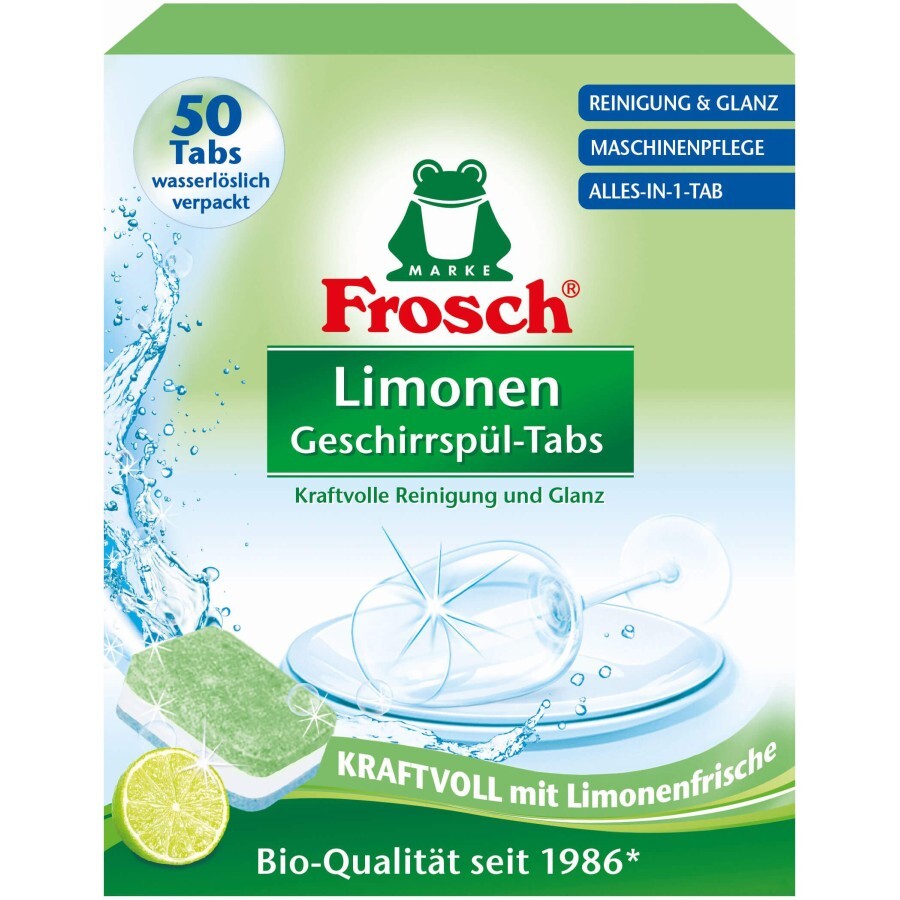 Таблетки для посудомоечных машин Frosch Лимон 50 шт.: цены и характеристики