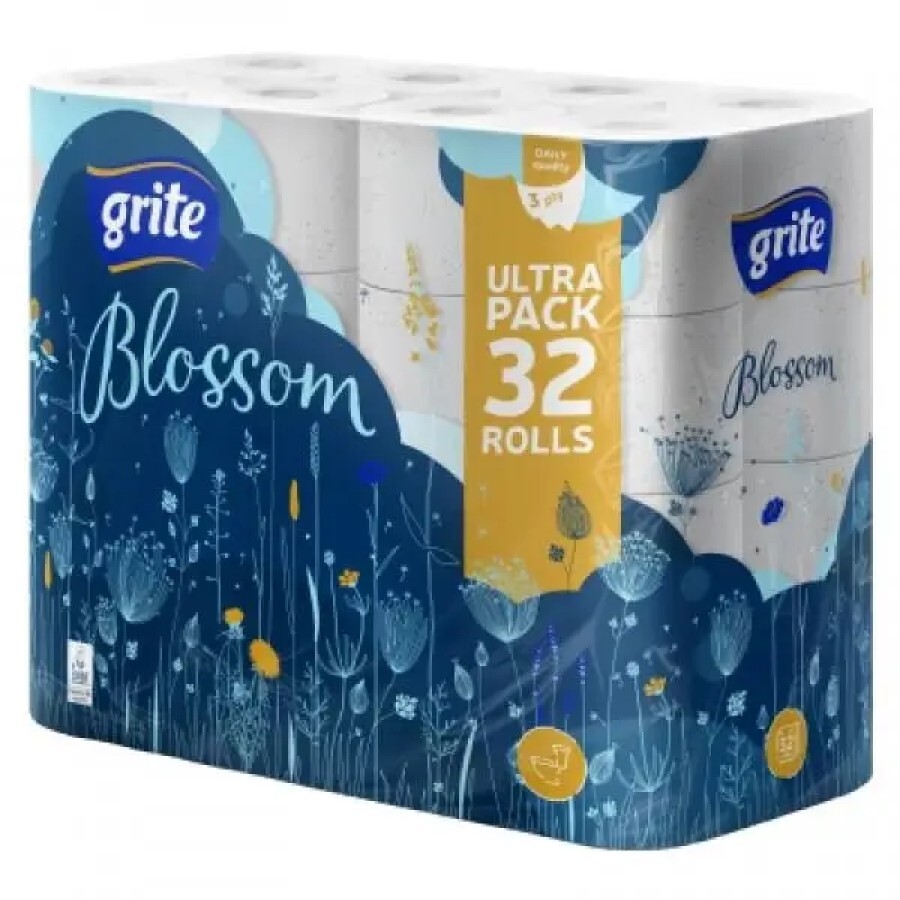 Туалетная бумага Grite Blossom 3 слоя 32 рулона: цены и характеристики