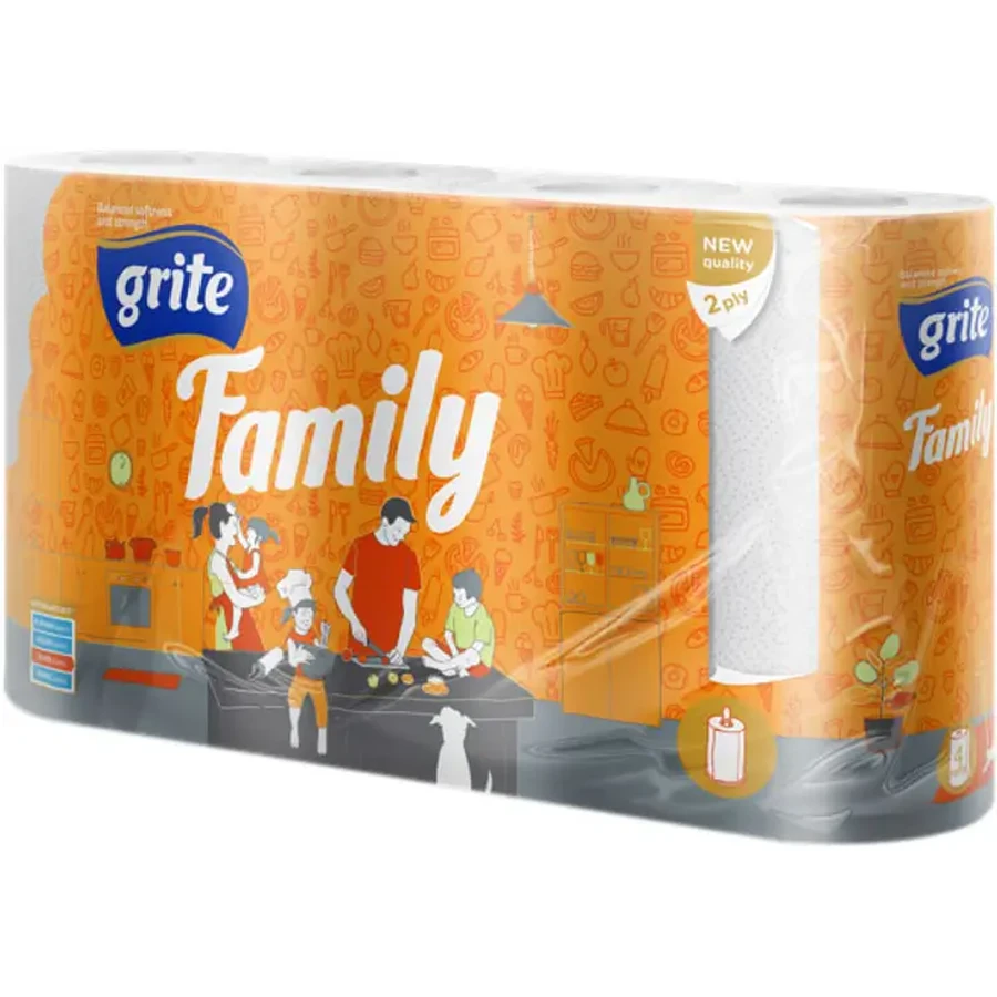 Паперові рушники Grite Family 2 шари 4 рулони: ціни та характеристики