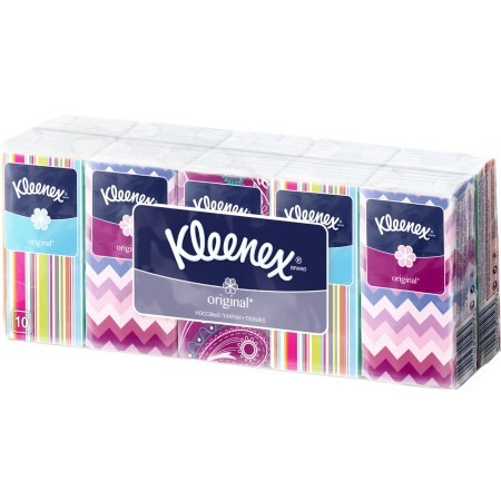 Салфетки косметические Kleenex Original двухслойные 10 пачек по 10 шт.